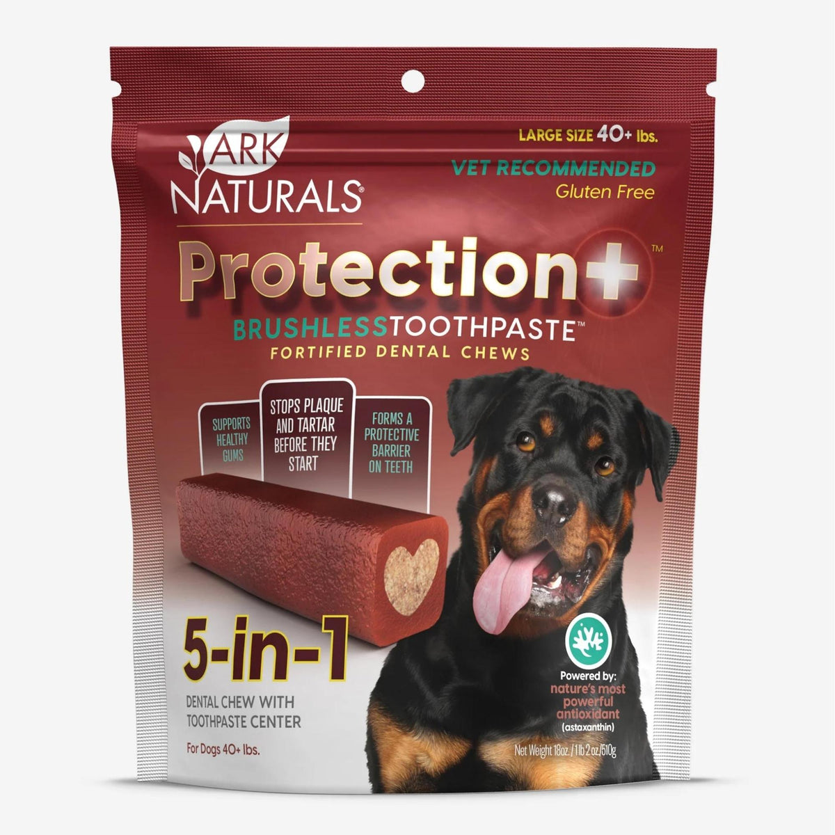 Ark Naturals Protection+ Toothpaste 5 In1 1Lb 2oz. Bag Large Chews