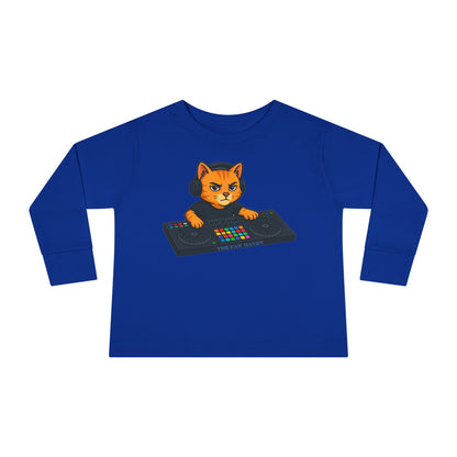 DJ Cat Toddler Long Sleeve Tee