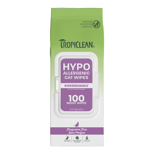 Tropiclean Cat Hypoallergenic Wipes - 100 Count