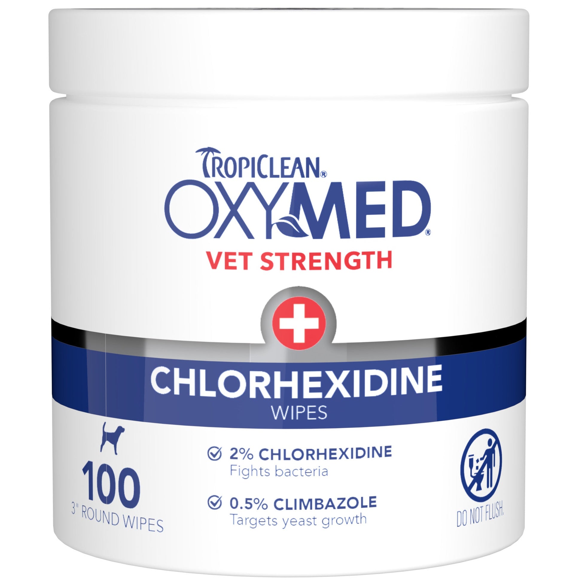 Tropiclean Dog & Cat Oxymed Chlorhexidine Wipes - 100 Count