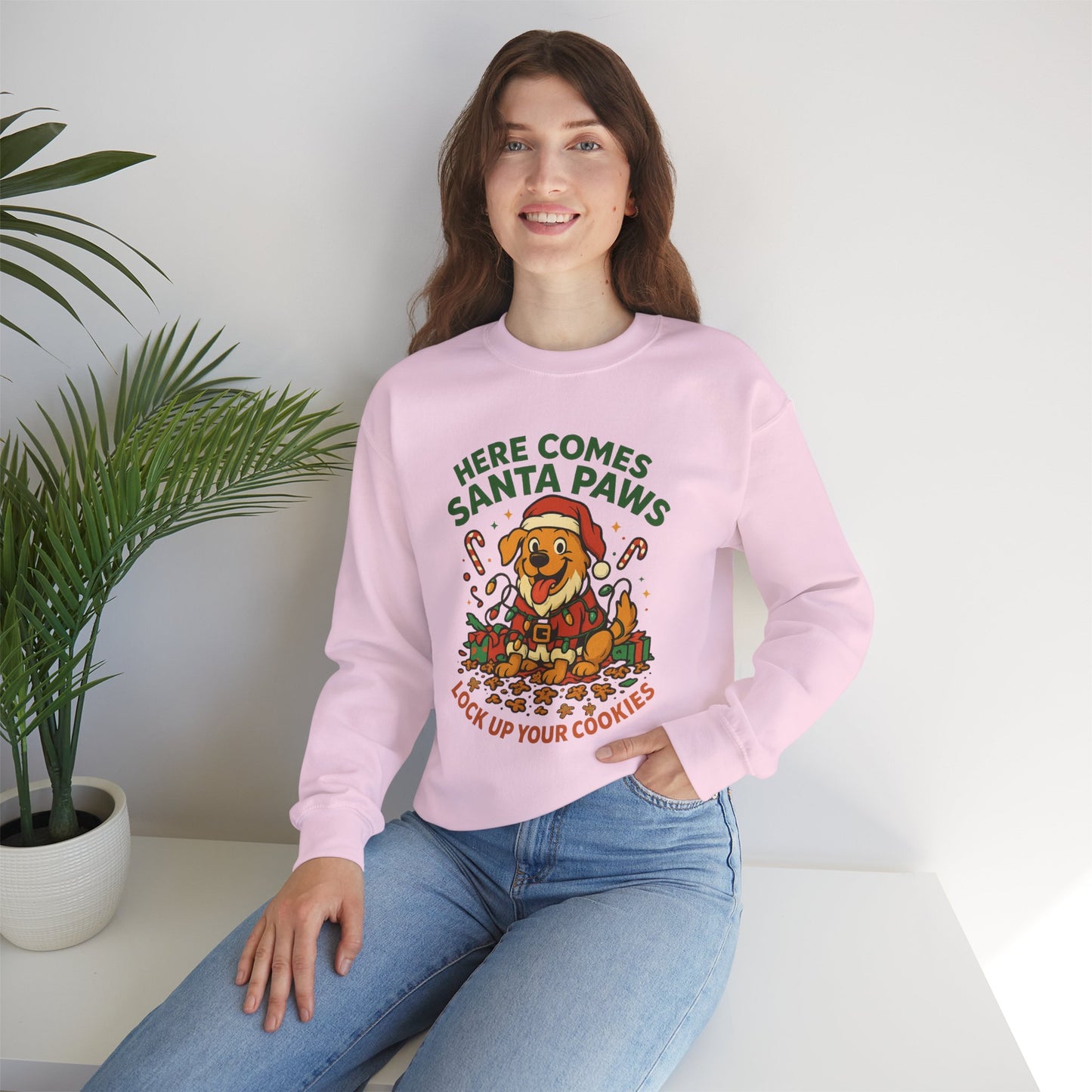 Here Comes Santa Paws Holiday Crewneck