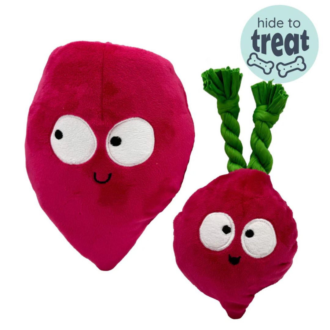 H&K Pop 'N Fetch D Beet Large Plush Squeak Crinkle
