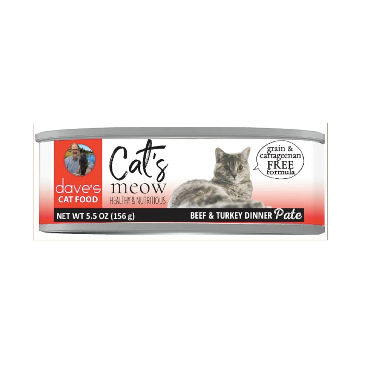 Dave's Pet Food Cat's Meow Beef with Turkey Dinner 5.5oz. (Case of 24)