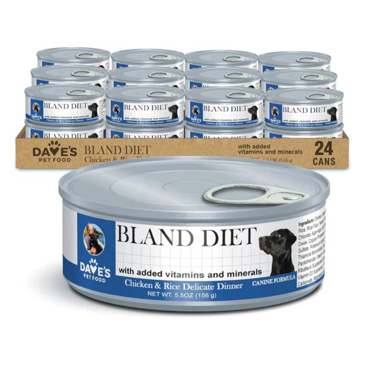 Dave's Pet Food Dog Restricted Bland Diet Chicken & Rice 5.5oz. (Case of 12)