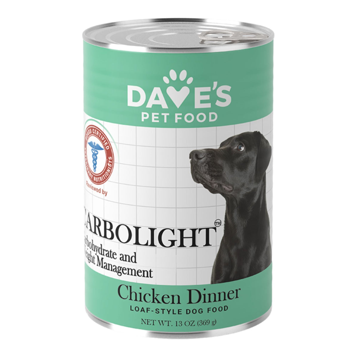 Dave’s Dog Carbolight Carbohydrate And Weight Management Chicken Dinner 13oz. (Case of 12)