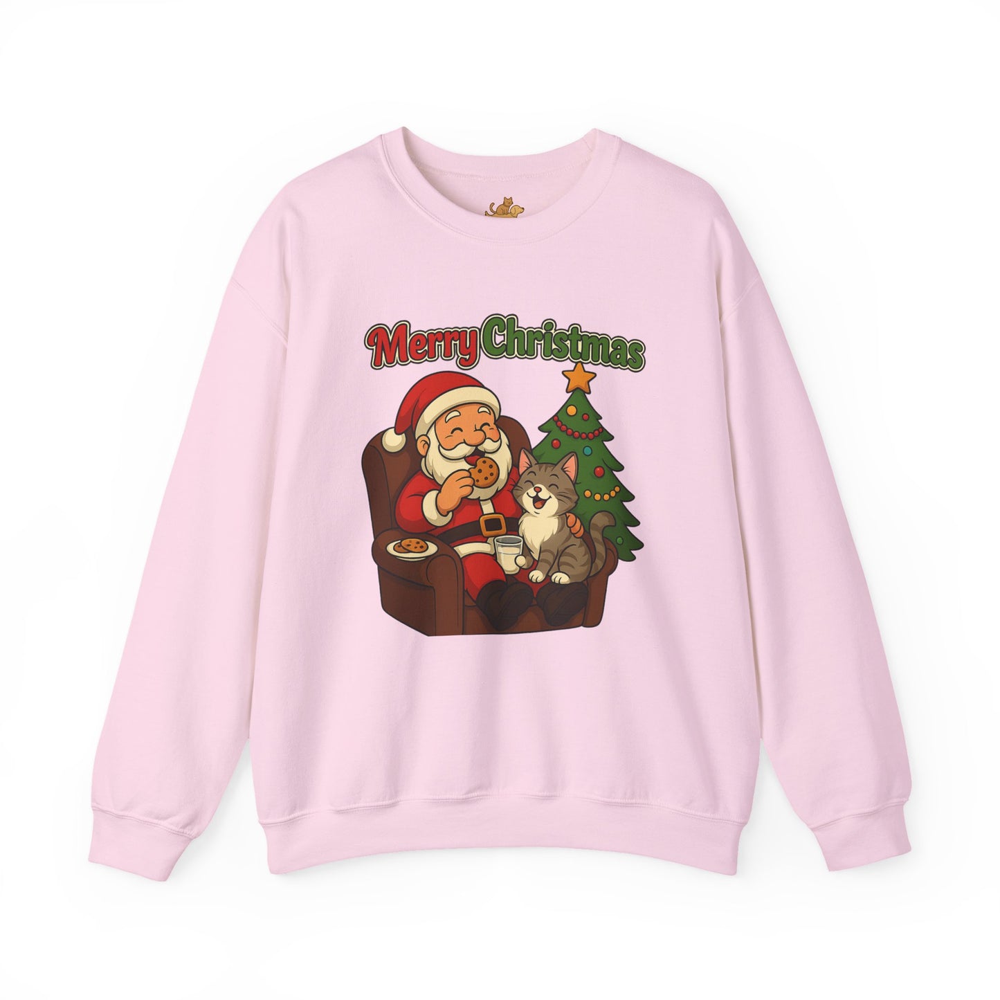 Merry Christmas Santa with Cat Crewneck