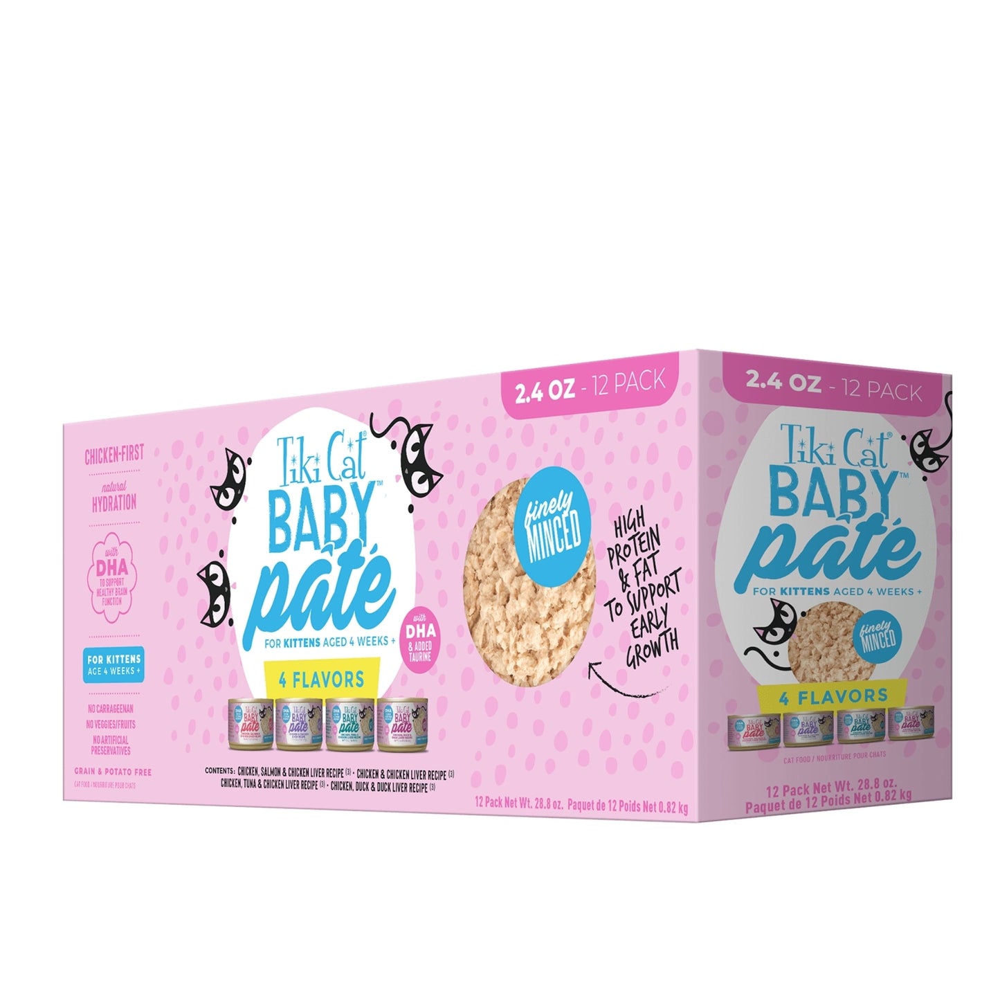 Tiki Pet Cat Pate Kitten 2.4Oz Variety Pack