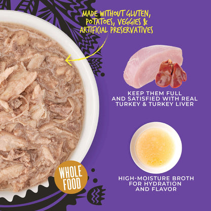 Tiki Pet Cat After Dark Shreds Turkey & Turkey Liver 3oz. (Case of 12)