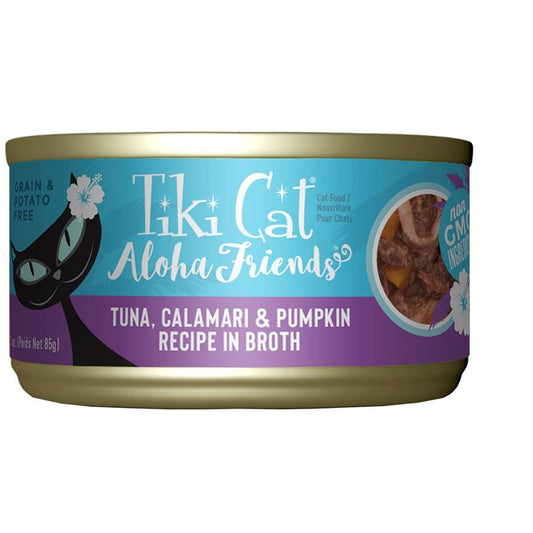 Tiki Pets Cat Aloha Tuna; Calamari And Pumpkin 3Oz. (Case Of 12)