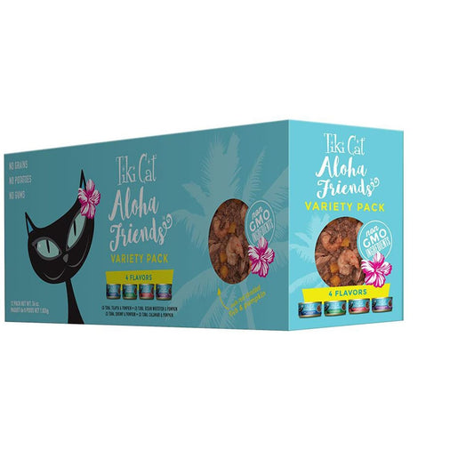 Tiki Pets Cat Aloha Friends 3oz. Variety Pack (Case Of 12)