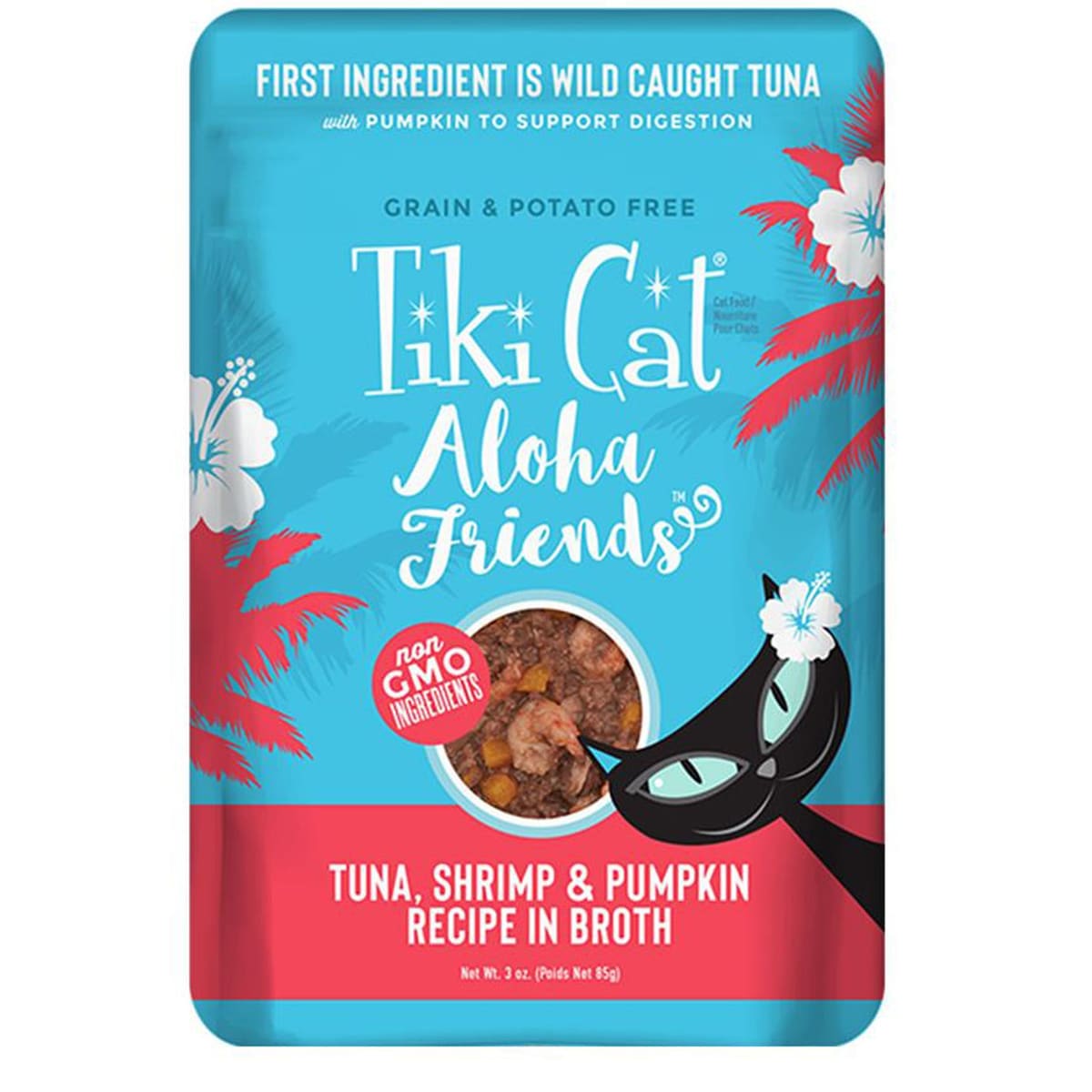 Tiki Pets Cat Aloha Friends Tuna and Shrimp 3oz. Pouch (Case of 12)