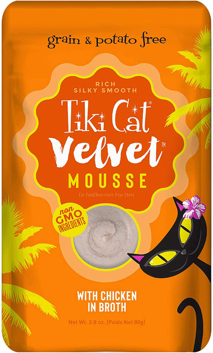 Tiki Pets Cat Velvet Mousse Chicken In Broth 2.8Oz. (Case Of 12)