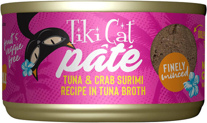 Tiki Pets Cat Grill Tuna and Crab Surimi Pate 2.8oz. (Case Of 12)