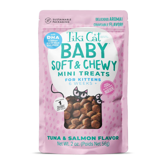 Tiki Pet Cat Soft Chewy Kitten Tuna & Salmon 2oz. (Case of 8)