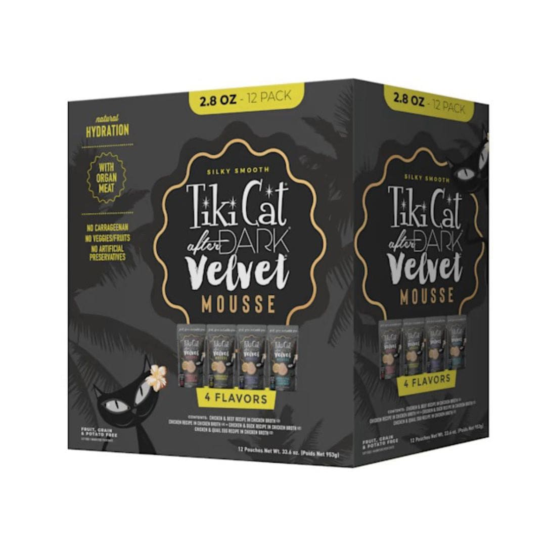 Tiki Pet Cat After Dark Mousse 2.8oz.  Variety Pack (Case of 12)