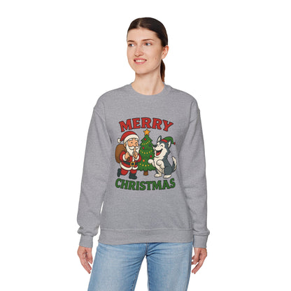 Santa & Husky Holiday Crewneck