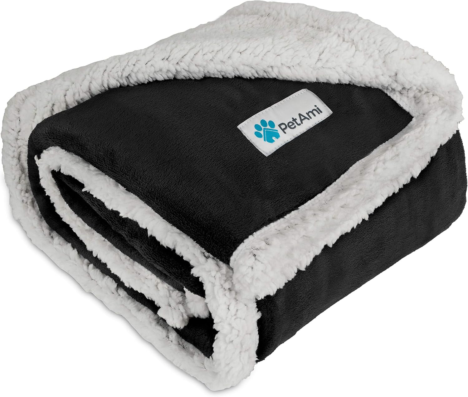 Waterproof Dog Blanket for Queen Bed Large XL Dog Throw for Couch Cover Leakproof Furniture Protection, Sherpa Fleece, Reversible Soft Washable 90X90 Light Gray