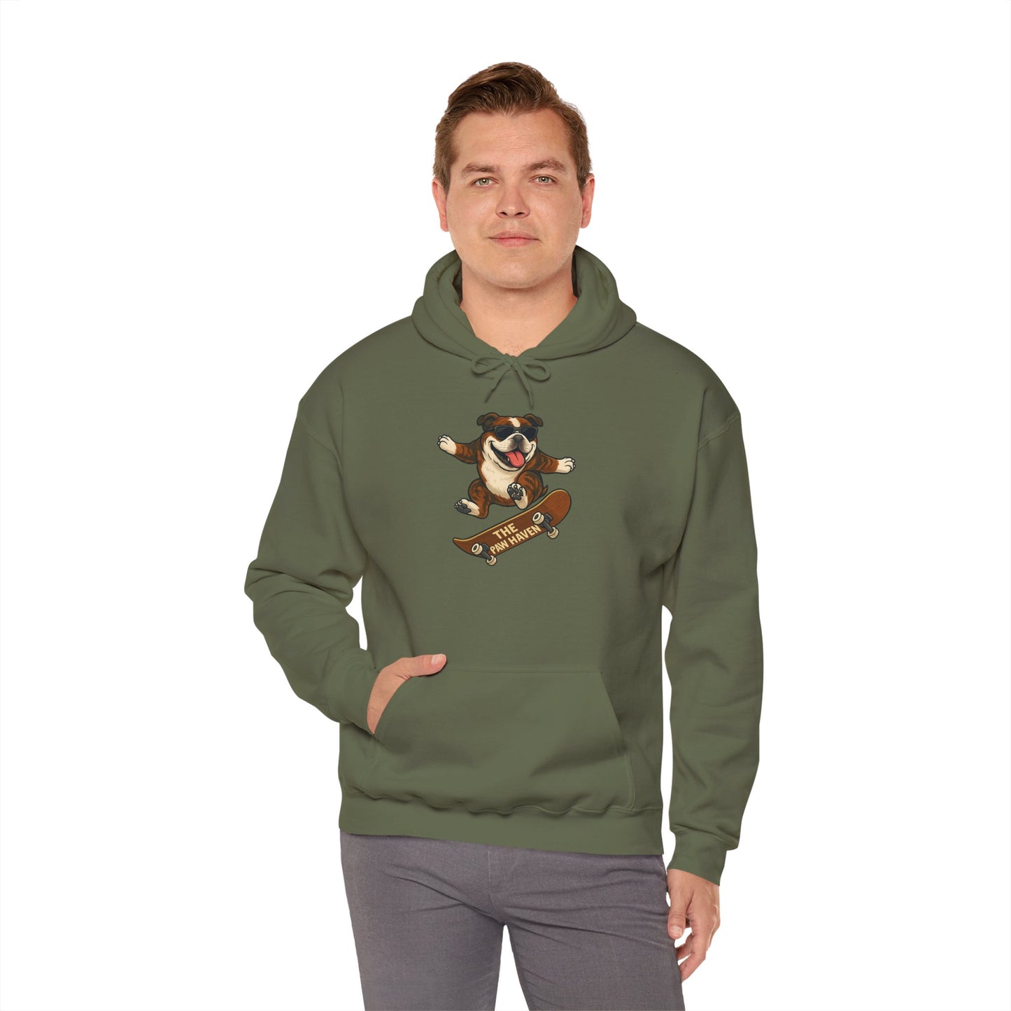 Skateboarding Bulldog Hoodie Sweatshirt