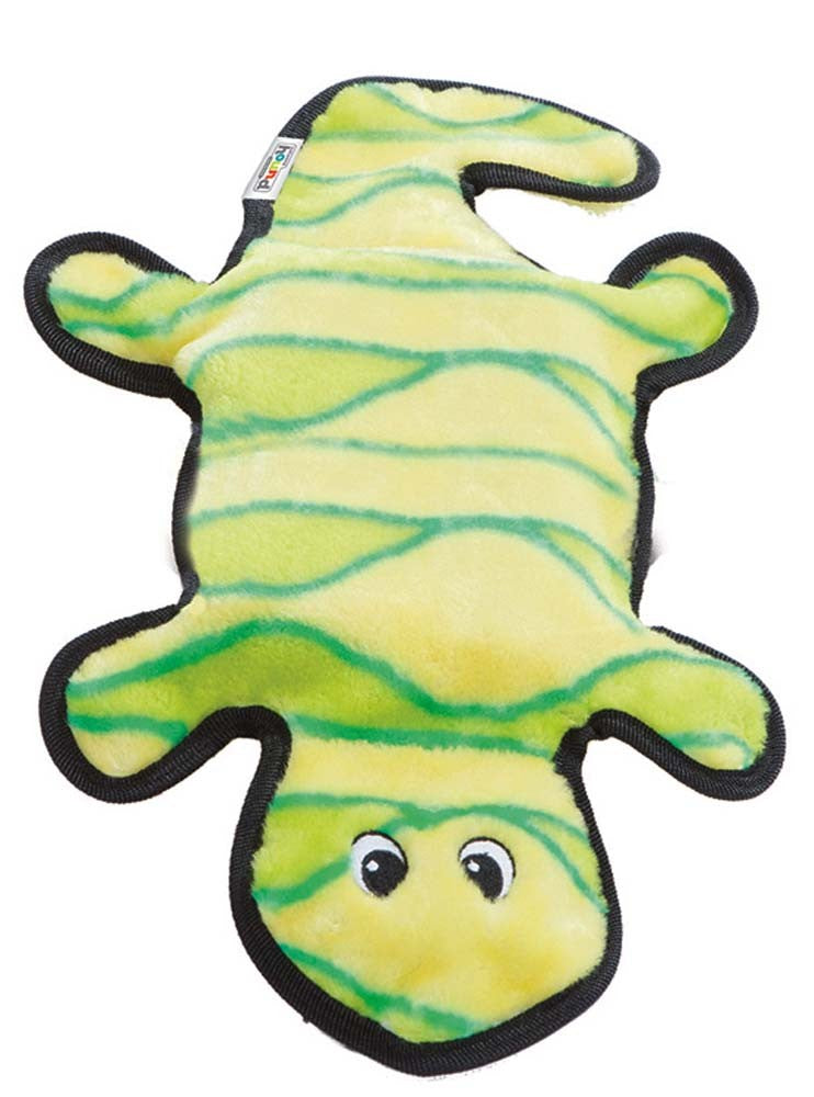 Outward Hound Invincibles Dog Toy Gecko 4 Squeakers Yellow-Green Large