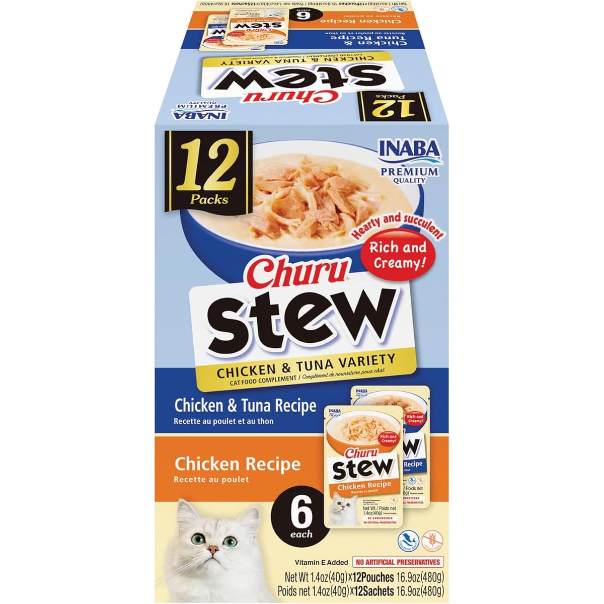 Inaba Churu Stew Variety Pack Chicken/Tuna 16.8oz. 12 Pk
