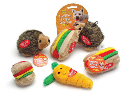 Aspen Hamburger With Squeakers Small Dog And Puppy Toy Multi-Color Small