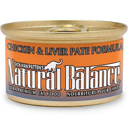 Natural Balance Pet Foods Chicken and Liver Pate Formula Canned Cat Wet Food 3 oz 24 Pack
