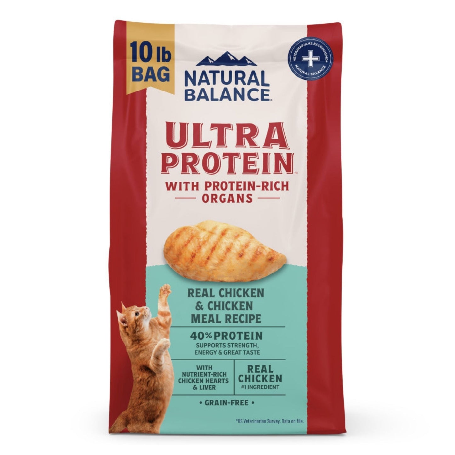 Natural Balance Pet Foods Ultra Protein Dry Cat Food Chicken, 1ea/10 lb