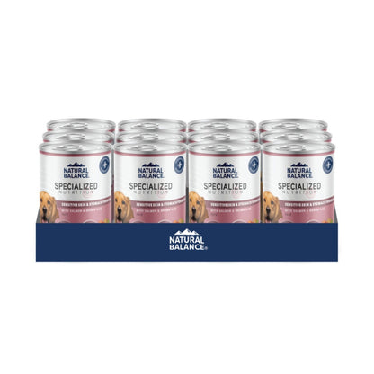 Natural Balance Pet Foods Specialized Sensitive Skin & Stomach Canned Dog Food Salmon & Brown Rice 12.7oz. (Case of 12)