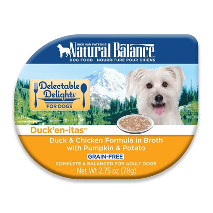 Natural Balance Pet Foods Delectable Delights Ducken-itas in Broth Dog Food 2.75 oz 24 Pack