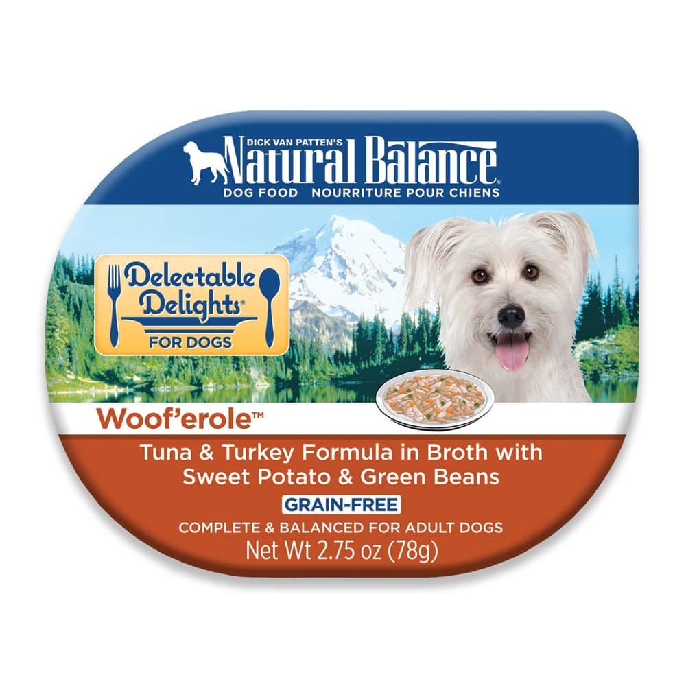 Natural Balance Pet Foods Delectable Delights Wooferole in Broth Dog Food 2.75 oz 24 Pack