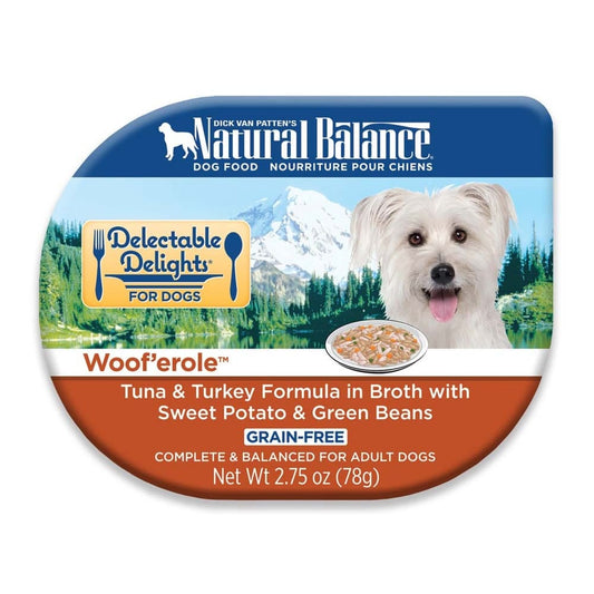 Natural Balance Pet Foods Delectable Delights Wooferole in Broth Dog Food 2.75 oz 24 Pack