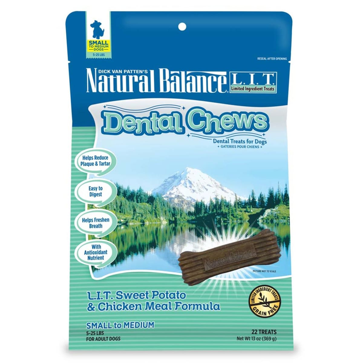 Natural Balance Pet Foods L.I.D Grain Free Dental Chews Sweet Potato & Chicken 1ea/13 oz, 22 ct, SM
