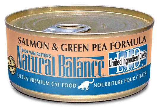 Natural Balance Pet Foods L.I.D. Salmon and Green Pea Formula Canned Cat Wet Food 5.5 oz 24 Pack