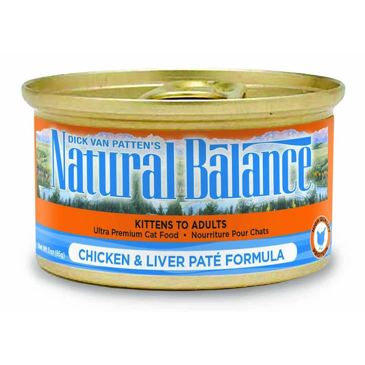 Natural Balance Pet Foods Chicken and Liver Pate Formula Canned Cat Wet Food 5.5 oz 24 Pack
