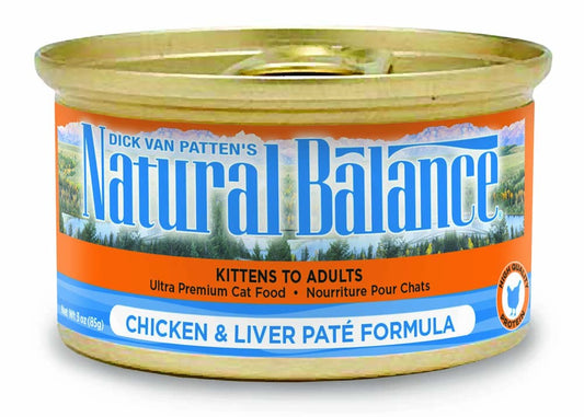 Natural Balance Pet Foods Chicken and Liver Pate Formula Canned Cat Wet Food 5.5 oz 24 Pack