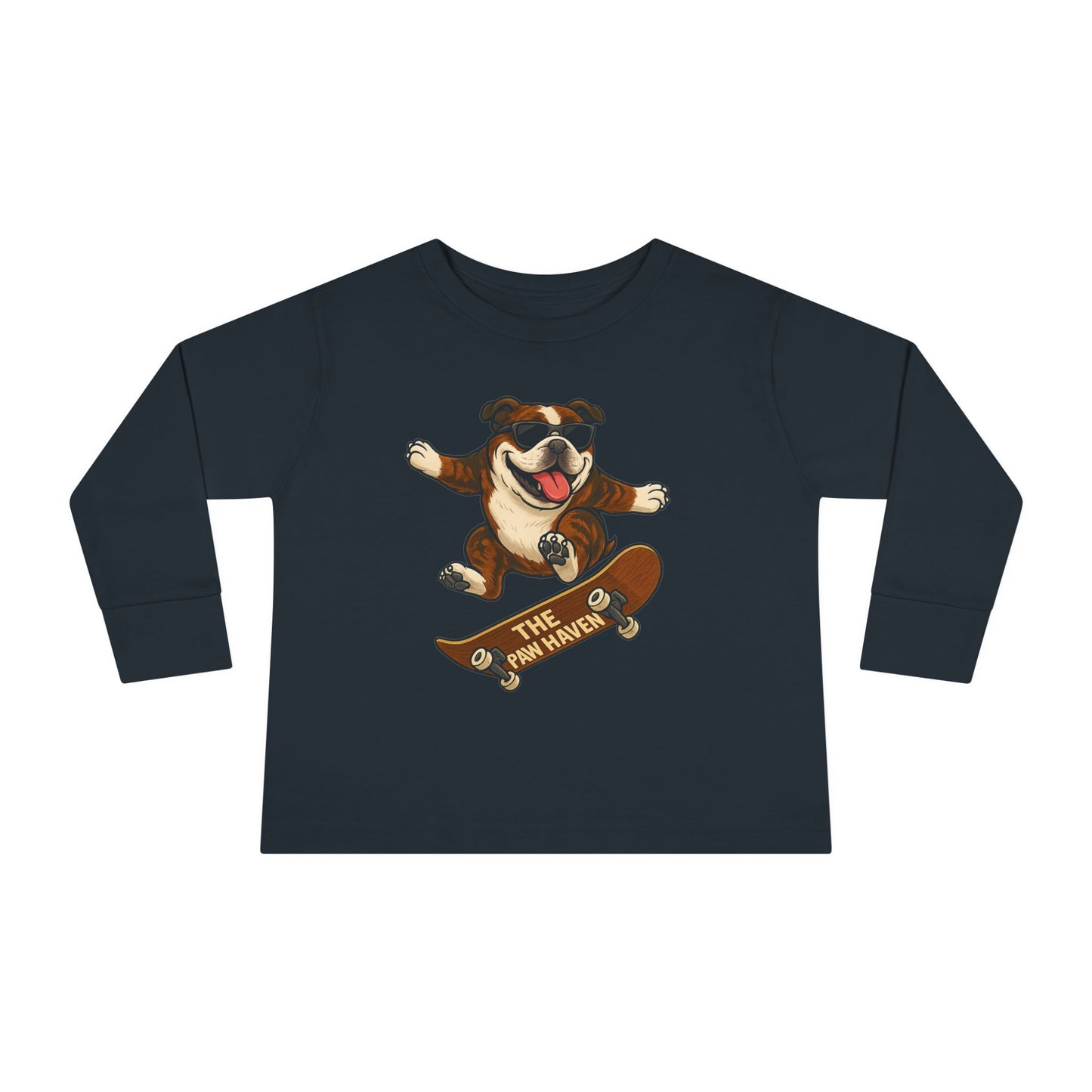Skateboarding Dog Toddler Long Sleeve Tee