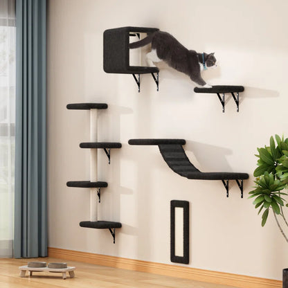 Wall-Mounted Cat Tree Shelves