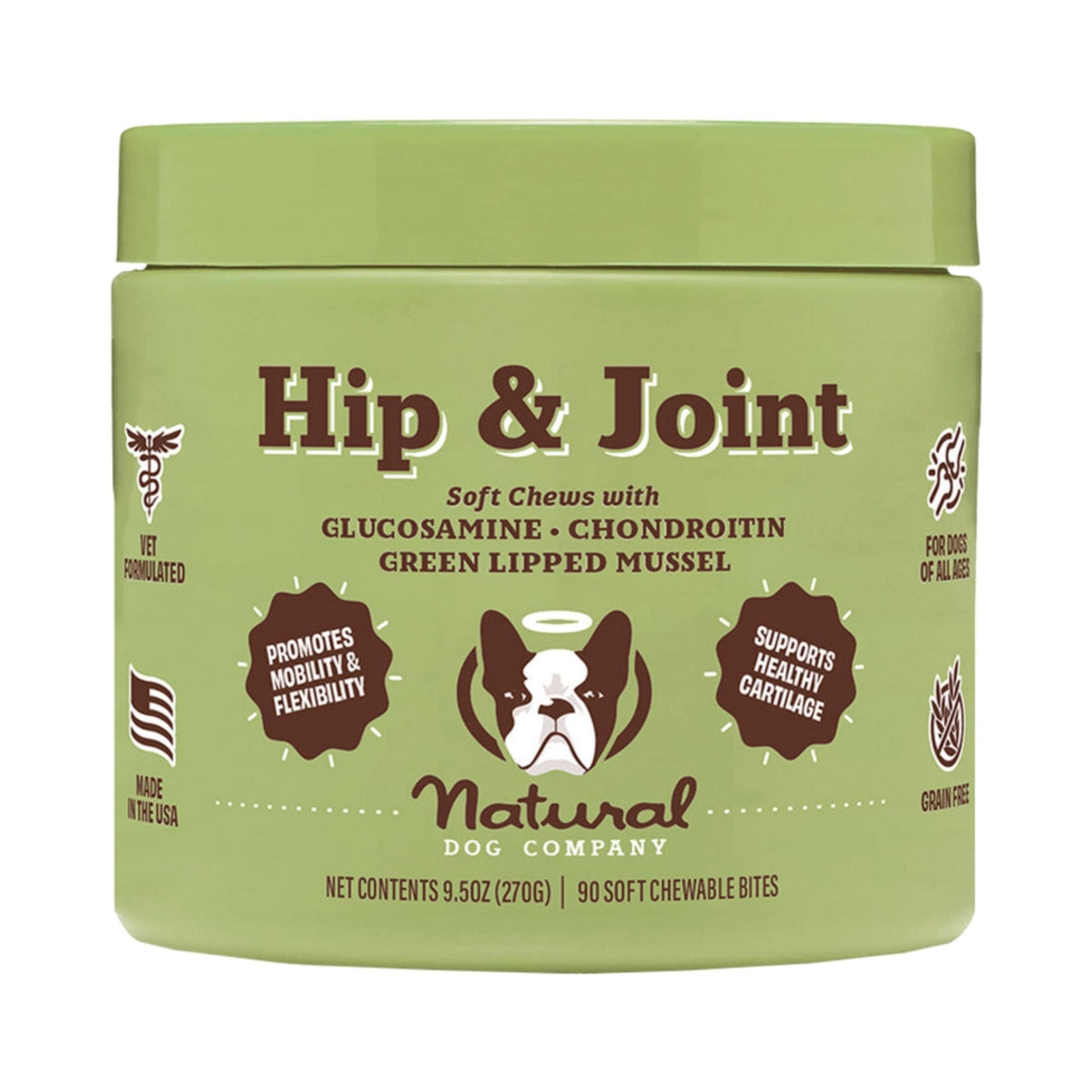 Natural Dog Company Dog Hip & Joint Supplement Chews - 90 Count