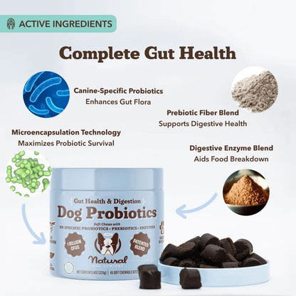 Natural Dog Company Dog Probiotic Supplement Chews - 45 Count