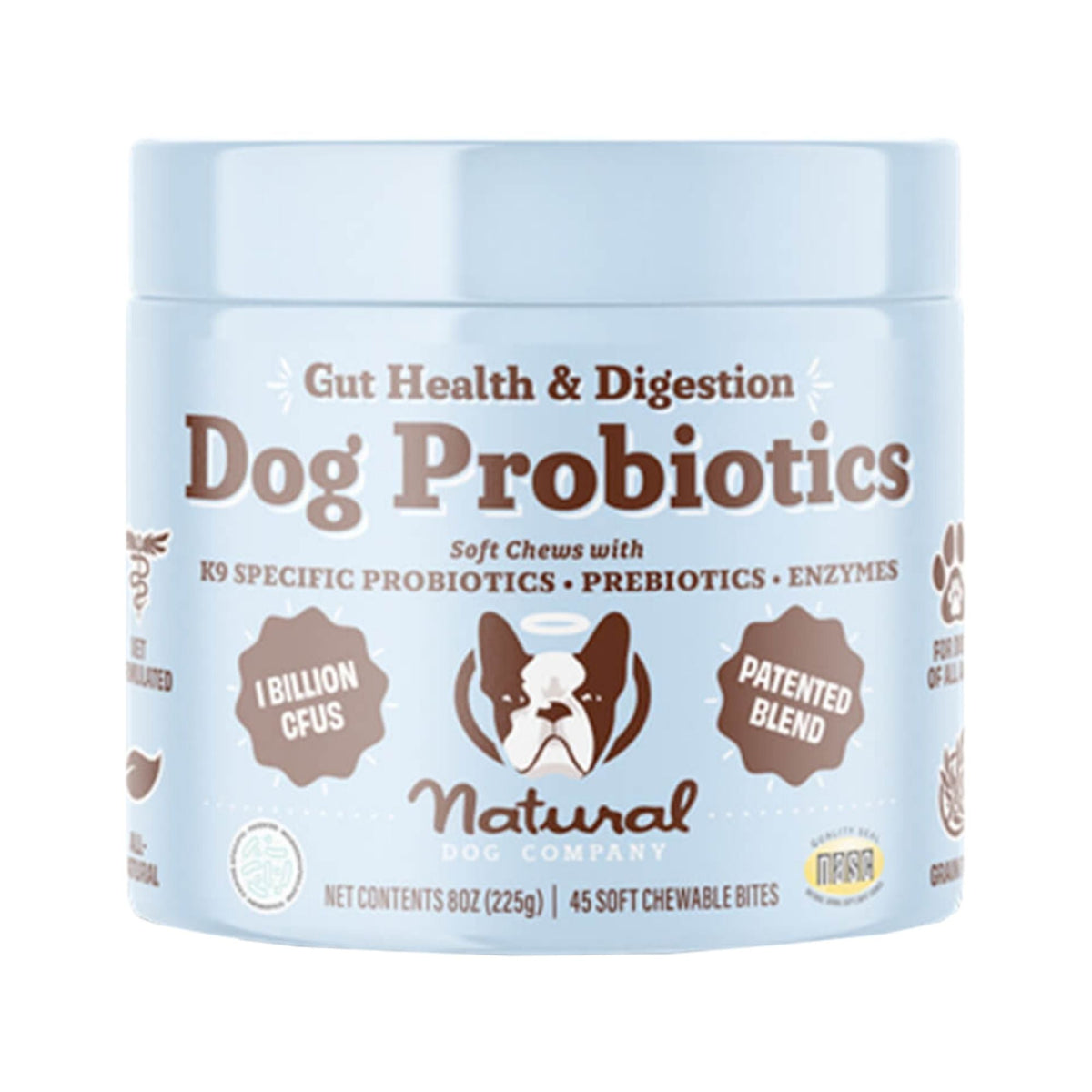 Natural Dog Company Dog Probiotic Supplement Chews - 45 Count