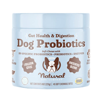 Natural Dog Company Dog Probiotic Supplement Chews - 45 Count