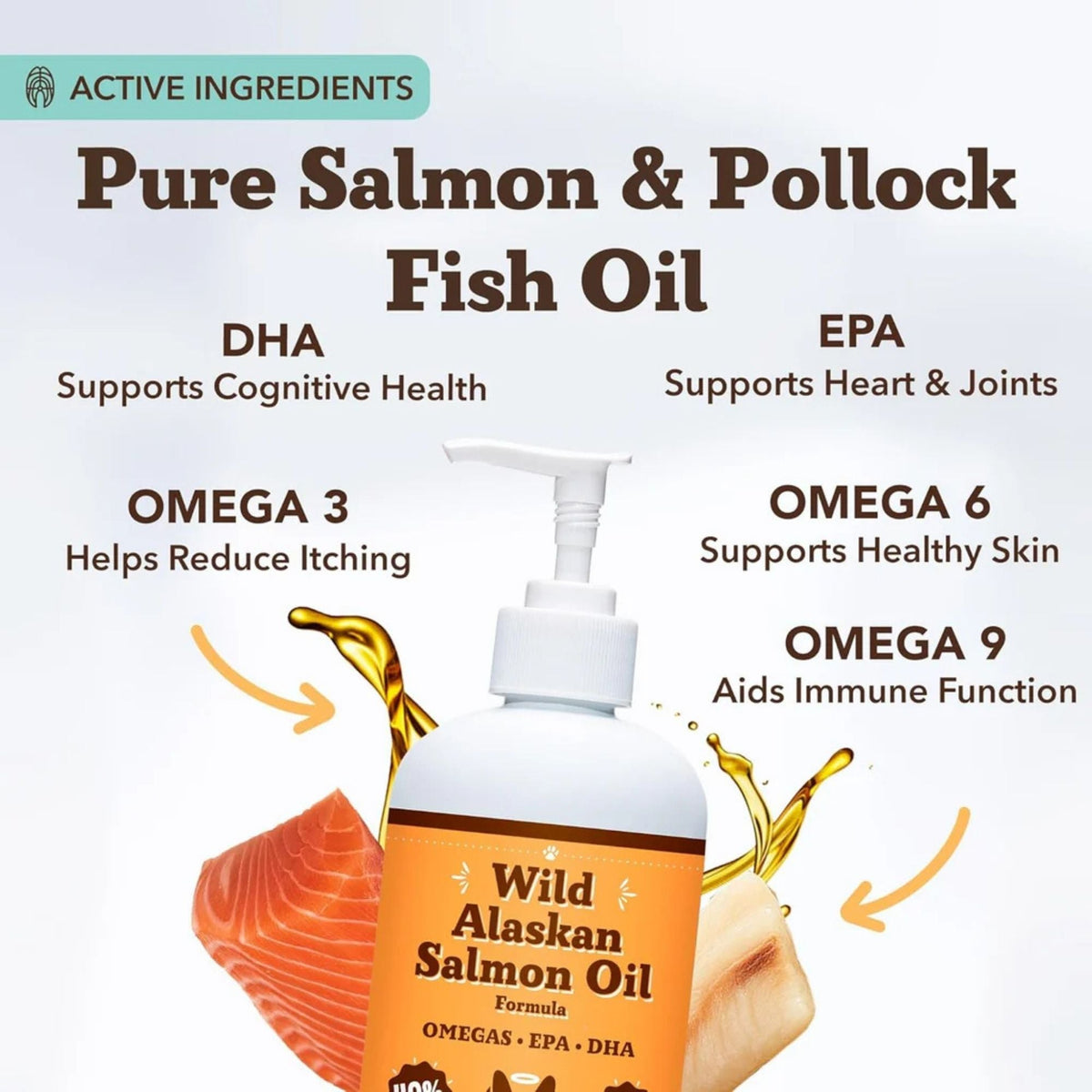 Natural Dog Company Dog & Cat Wild Alaskan Salmon Oil 8oz.