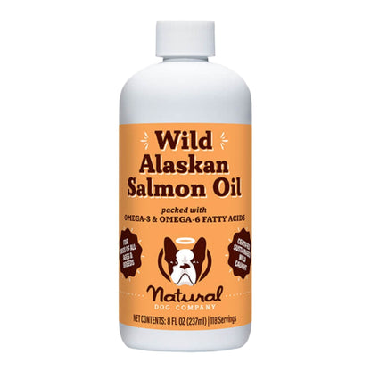 Natural Dog Company Dog & Cat Wild Alaskan Salmon Oil 8oz.
