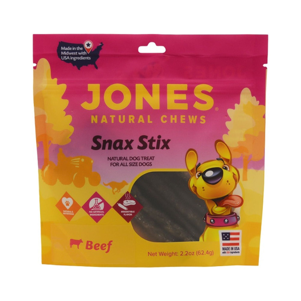 Jones Beef Sausage Stick 2.2oz. Pouch (16 to 20 Sticks)