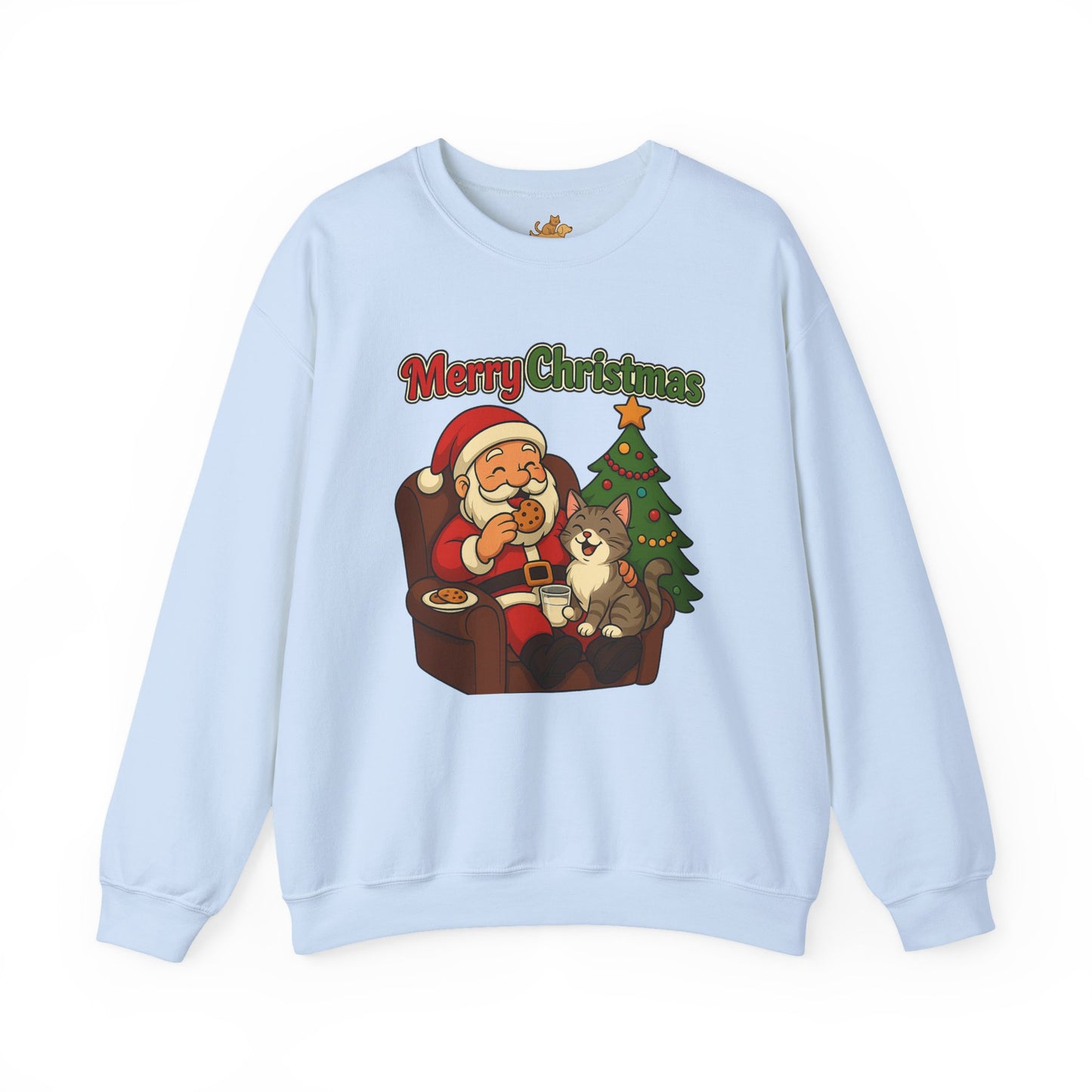 Merry Christmas Santa with Cat Crewneck