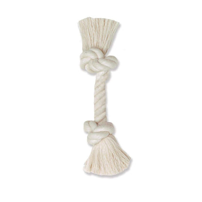 Mammoth Pet Products 100% Cotton Rope Bone Dog Toy White 1ea/9 in, SM Default Title