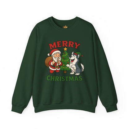 Santa & Husky Holiday Crewneck