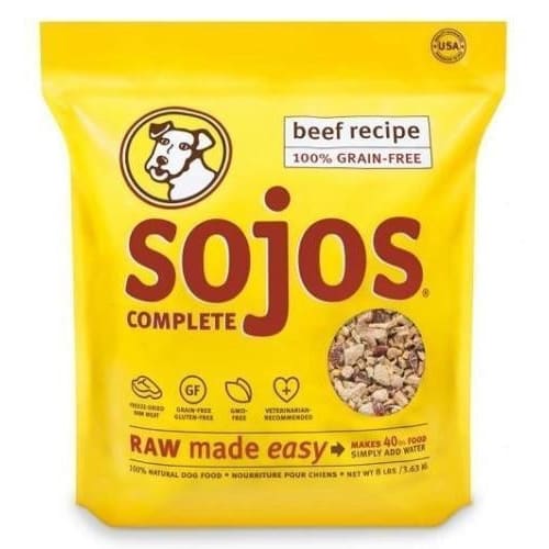 Sojos Complete Beef Recipe Adult Freeze-Dried Grain-Free Dehydrated Dog Food  7 Lbs