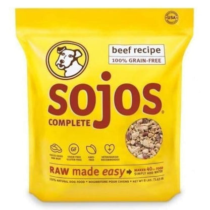 Sojos Complete Beef Recipe Adult Freeze-Dried Grain-Free Dehydrated Dog Food  7 Lbs