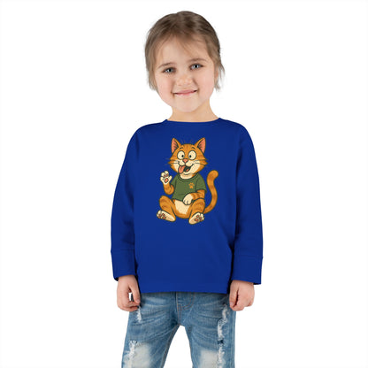Goofy Cat Toddler Long Sleeve Tee
